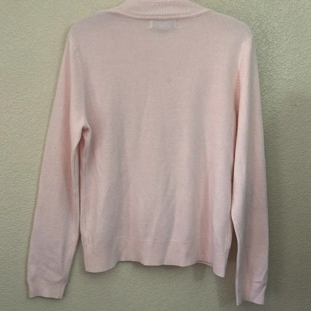 Sag Harbor Petite PL‎ Pink Mock Neck Knit Sweater Long Sleeve Acrylic Top